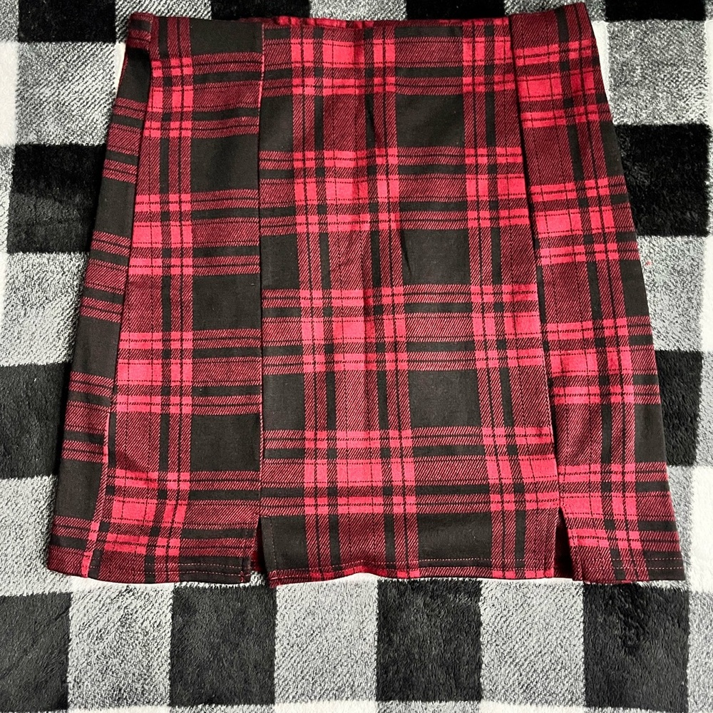 Plaid Red and Black Women's Skirt